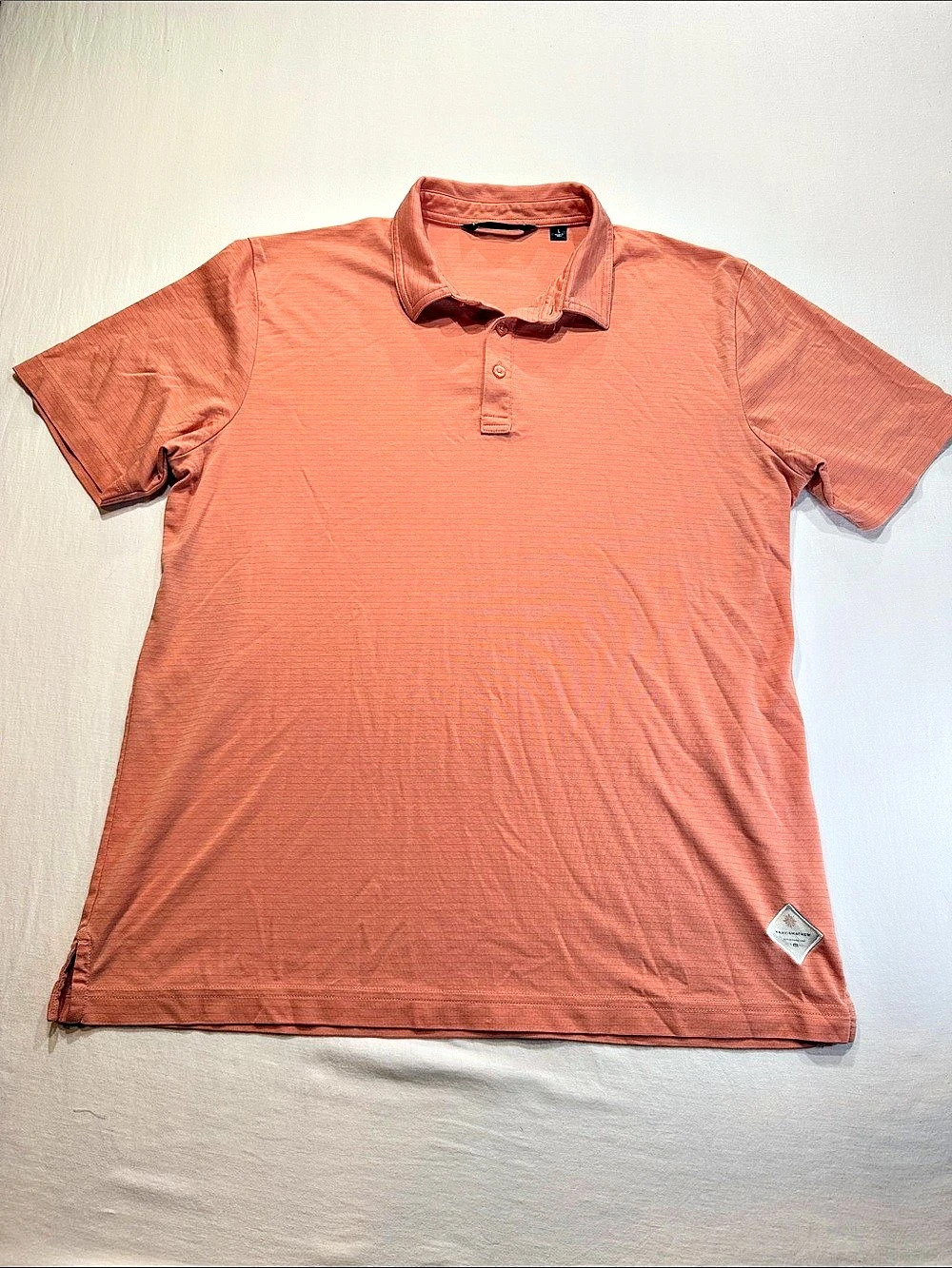 TravisMathew Men's Polo Shirt in Orange Size Large